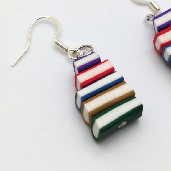 Colorful Bookstack Earrings - Picture 6 of 14